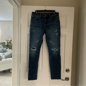 Men's American Eagle Blue Distressed Jeans